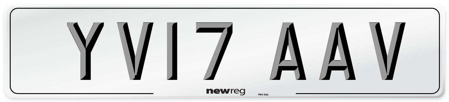 YV17 AAV Number Plate from New Reg